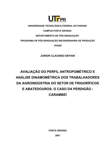 AVALIAÇÃO DO PERFIL ANTROPOMÉTRICO E ANÁLISE ... - UTFPR