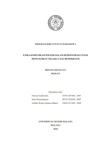 PDF: PKM-GT-10-UM-Nurina-Etika Komunikasi - Kemahasiswaan ...