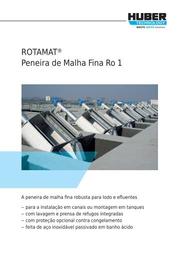 ROTAMAT® Peneira de Malha Fina Ro1 - Huber do Brasil