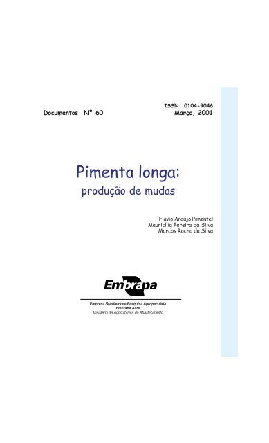 Nº 60, Pimenta longa: produção de mudas.