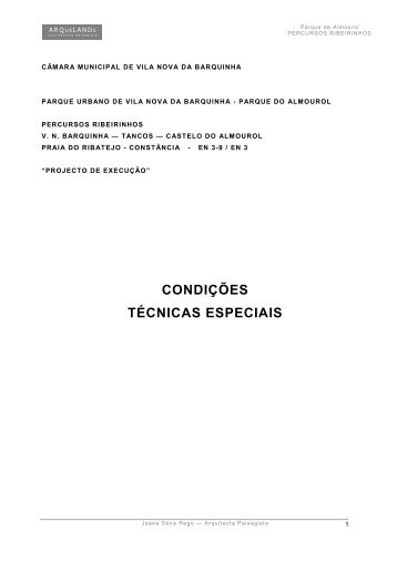 condições técnicas especiais - Câmara Municipal de Vila Nova da ...