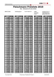 Fleischmann Preisliste 2010 - Zuba-Tech