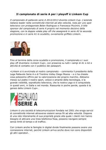 Linkem Cup: campionato di serie A per i playoff griffato Linkem
