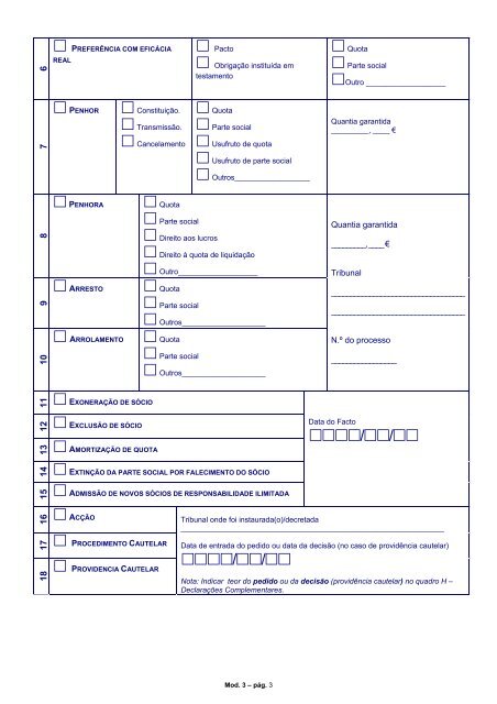 Modelo 3 - Requerimento para Registo por Depósito - Instituto dos ...