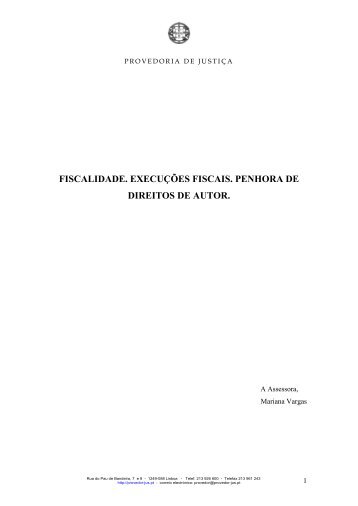 fiscalidade. execuções fiscais. penhora de direitos de autor.