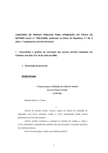 Enunciados das provas e grelhas de correcção - Instituto dos ...