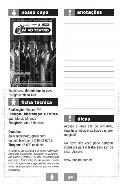 guia vá ao teatro - novembro 2011 - Sinparc