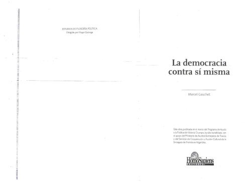 La democracia contra sí misma. Marcel Gauchet - Doctorado en ...
