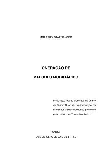 oneração de valores mobiliários - JPAB - José Pedro Aguiar-Branco ...