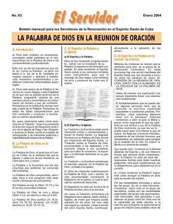 LA PALABRA DE DIOS EN LA REUNION DE ORACIÓN - RCC Cuba