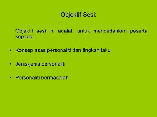 personaliti dan tingkah laku - USM