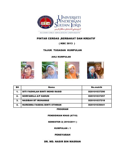 Pintar Cerdas Berbakat Dan Kreatif