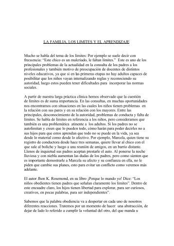 LA FAMILIA, LOS LIMITES Y EL APRENDIZAJE.pdf - Rehue