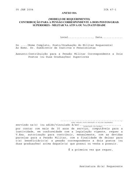 PENSÕES - Subdiretoria de Inativos e Pensionistas da Aeronáutica