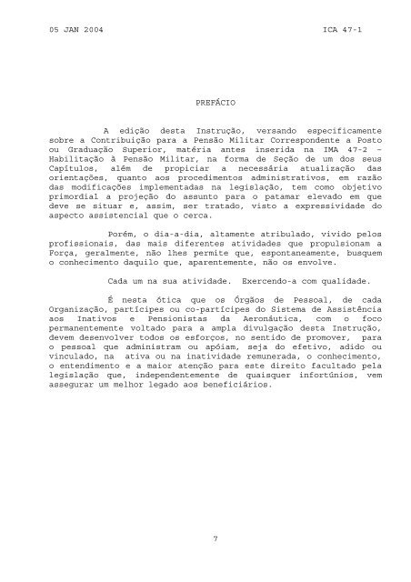 PENSÕES - Subdiretoria de Inativos e Pensionistas da Aeronáutica