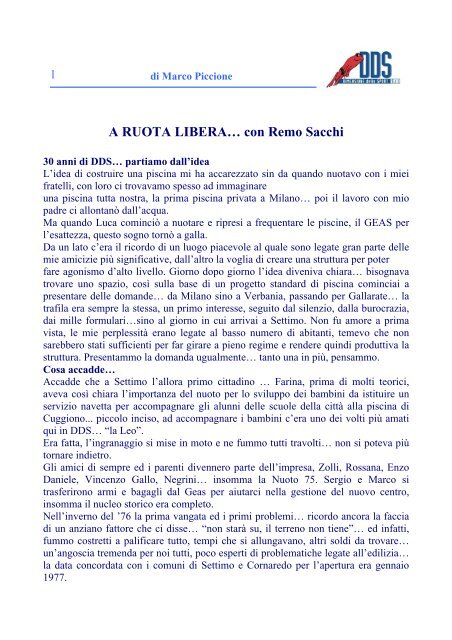 A RUOTA LIBERA… con Remo Sacchi - DDS