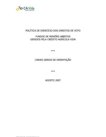 POLÍTICA DE EXERCÍCIO DOS DIREITOS DE ... - Crédito Agrícola