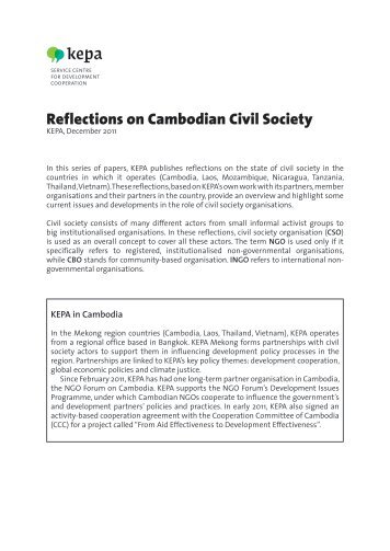 Reflections on Cambodian Civil Society - Kepa