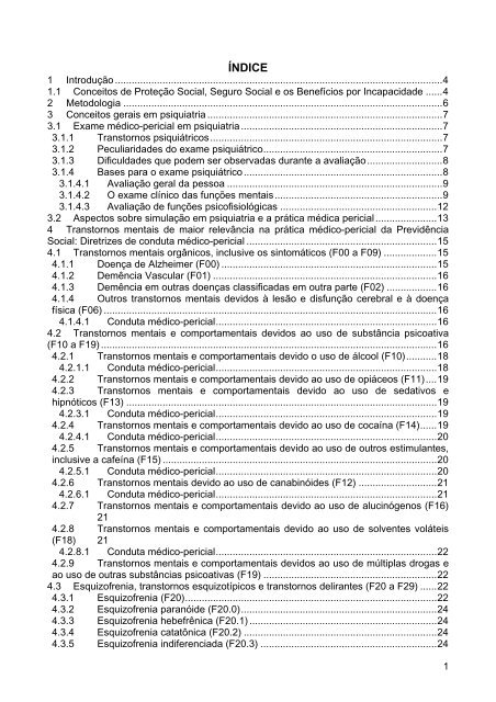 Diretrizes Médico Periciais em Psiquiatria - Sindicato dos Bancários