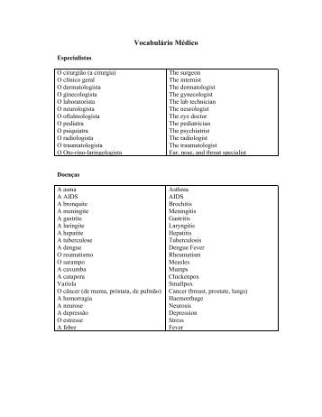 Vocabulário Médico (PDF) - MIT OpenCourseWare