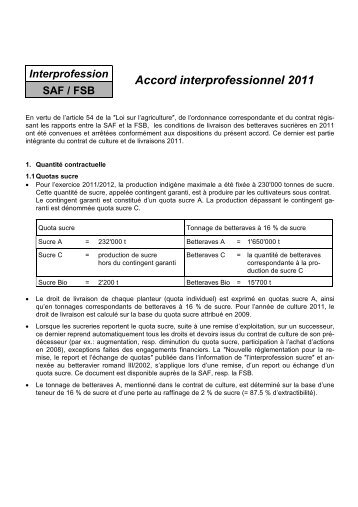 Accord interprofessionnel 2011