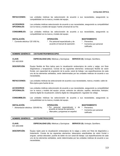 CATALOGO II EQUIPO MEDICO - Servicios de Salud de Yucatán