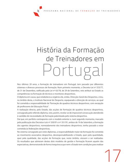 FORMAÇÃO - Instituto do Desporto de Portugal