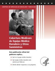 Cobertura Medicare de Equipo Médico Duradero y ... - Medicare.gov