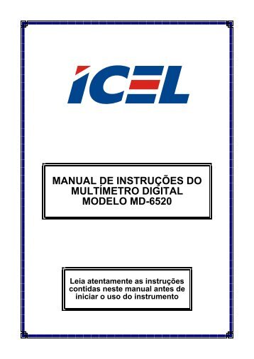 manual de instruções do multímetro digital modelo md ... - Icel Manaus