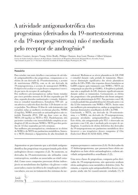 A atividade antigonadotrófica das progestinas (derivados da ... - Merck