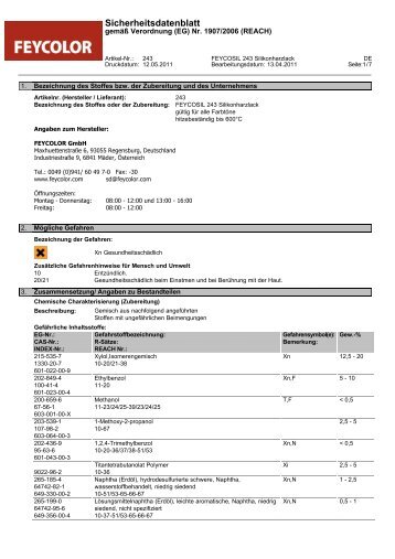 Sicherheitsdatenblatt