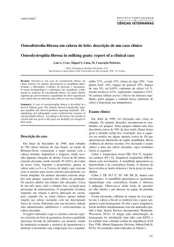 Osteodistrofia fibrosa em cabras de leite: descrição de um caso ...