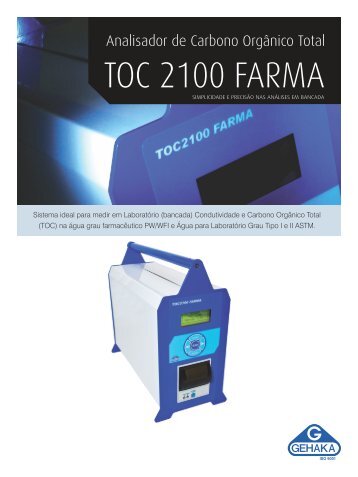 Folheto TOC 2100 FARMA - Gehaka.com.br