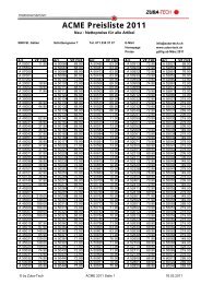 ACME Preisliste 2011 - Zuba-Tech