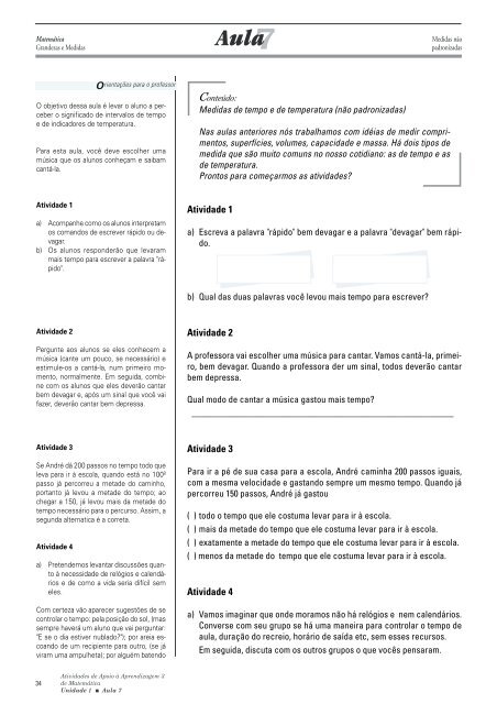 Atividades de Apoio à Aprendizagem 3 - Ministério da Educação