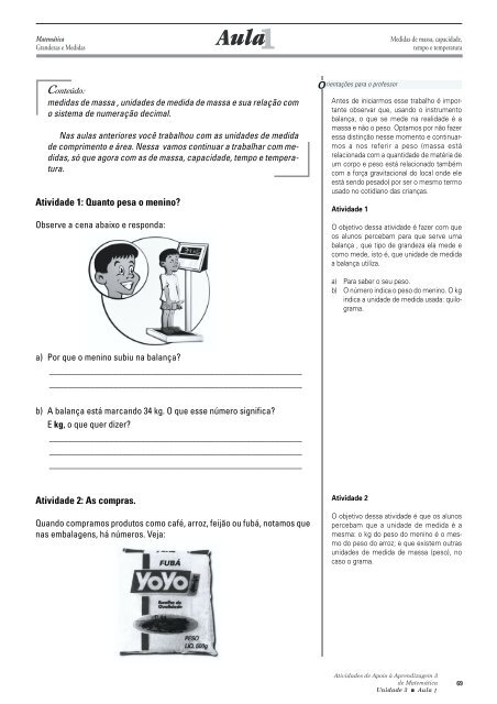 Atividades de Apoio à Aprendizagem 3 - Ministério da Educação