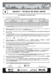 PROVA 6 - GRUPO F - TÉCNICO DE NÍVEL MÉDIO III ... - Cesgranrio