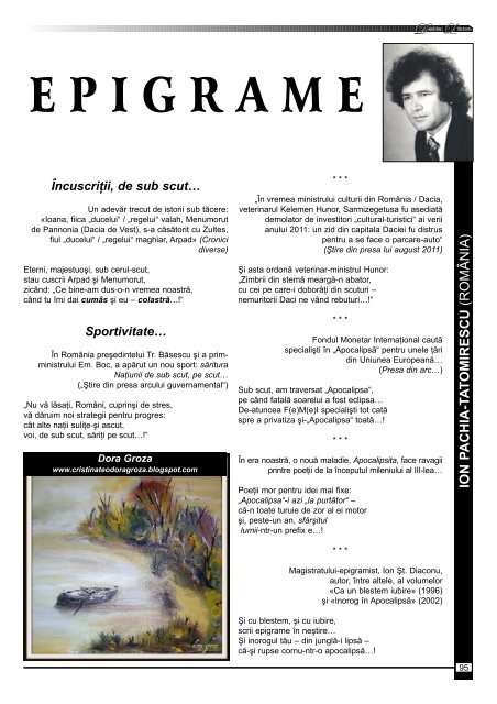 Destine Literare nr. 23 - septembrie - decembrie 2012 - Scriitorii ...