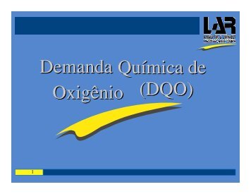 Demanda Química de Oxigênio (DQO) - GMG - Gmgspbrasil.com.br