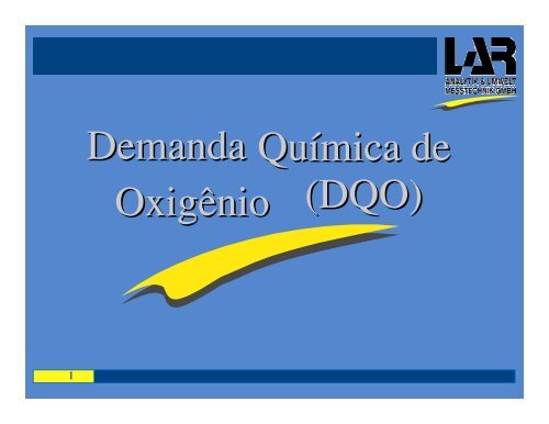 Demanda Química de Oxigênio (DQO) - GMG - Gmgspbrasil.com.br