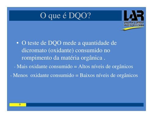 Demanda Química de Oxigênio (DQO) - GMG - Gmgspbrasil.com.br