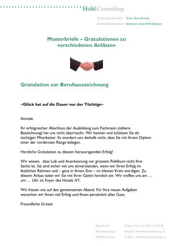 Gratulation zum Dienstjubiläum - Hohl Consulting Hohl Consulting