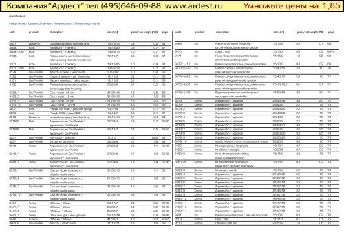 Price list 2011 Price list / Liste des prix / Preisliste / Listín de precios ...