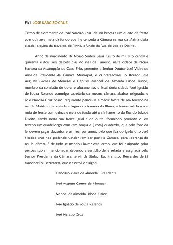 Fls.1 JOSE NARCIZO CRUZ Termo de aforamento de ... - Paleografia