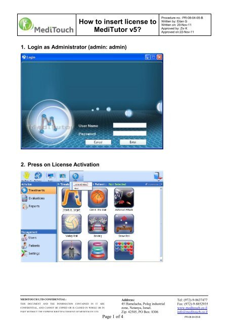 Activate MediTutor V 5 MediTouch