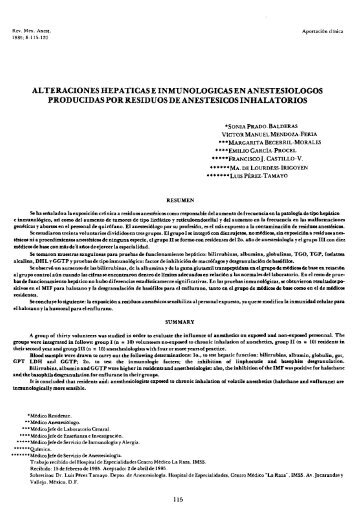 alteraciones hepaticas e inmunologicas en anestesiologos ...