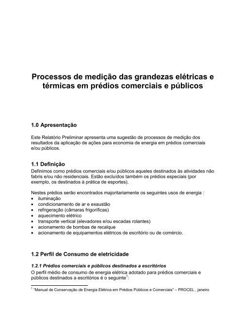 Processos de medição das grandezas elétricas e térmicas ... - INEE