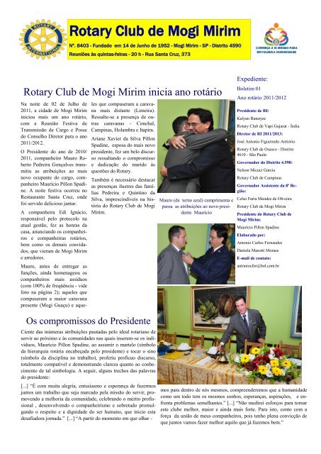 Posse do Conselho Diretor - Rotary Club de Mogi Mirim