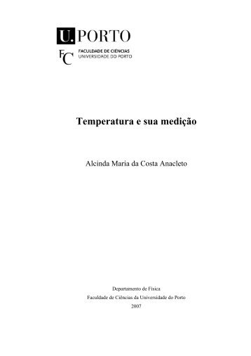 Temperatura e sua medição - Universidade do Porto