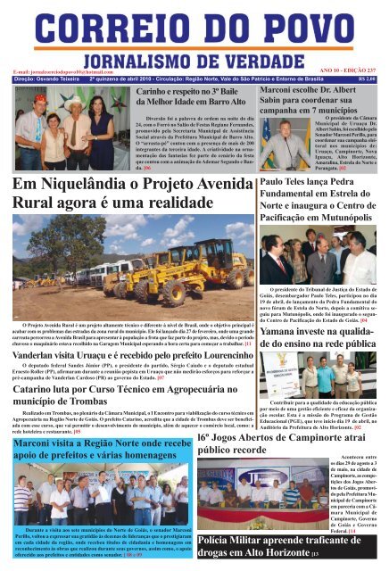 prefeitura municipal de trombas - Jornal Correio do Povo Goiás